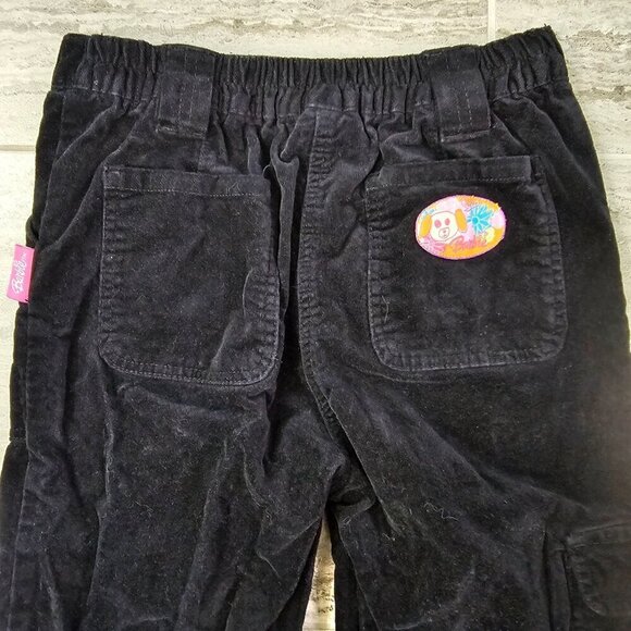 Girls Barbie Black Corduroy Cargo Wide Legged Jeans, Junior 160 - Picture 11 of 16
